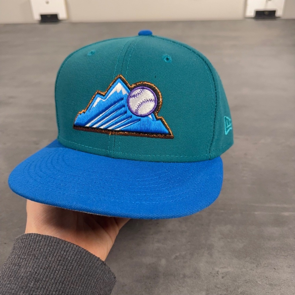 Hat Club Colorado Rockies New Era Cap 7 3/4 Utah Jazz Crossover Teal Blue Purple - Picture 2 of 7